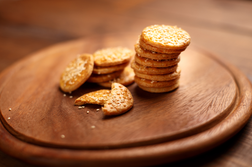 Cheese Biscuits on wooden background