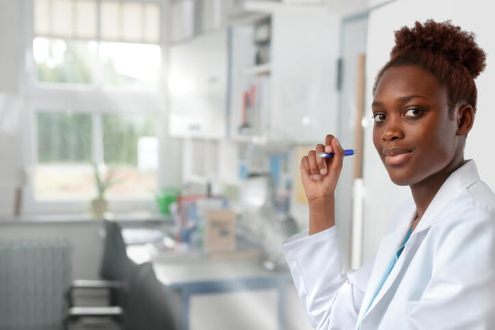 A female analytical chemist after graduating from pharmaceutical school