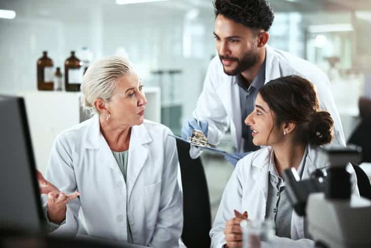 A clinical research team conducting patient trials