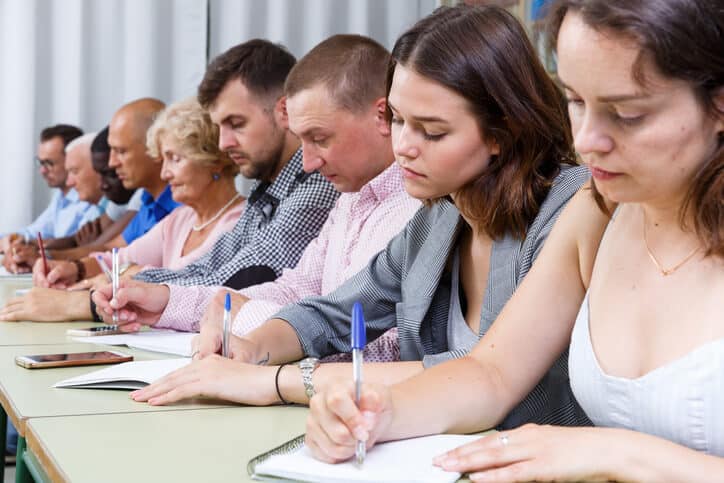 A group of PSW students undergoing training in Ontario