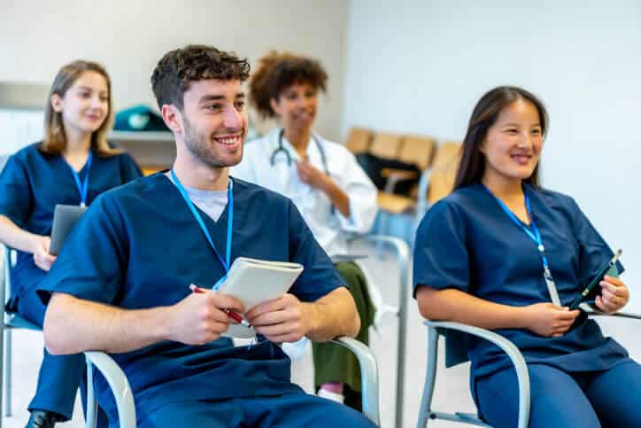 A group of students in clinical research diploma training at AAPS