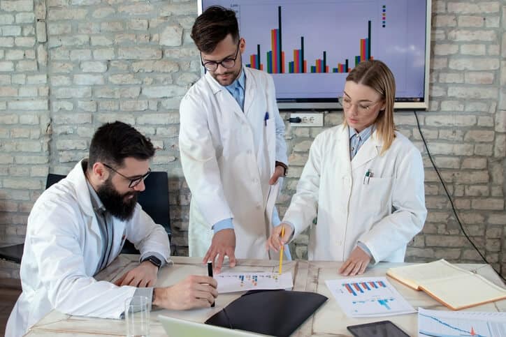A research team preparing for a clinical trial audit