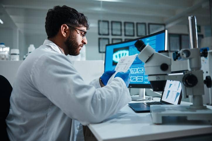 Laboratory scientist performing stability study results