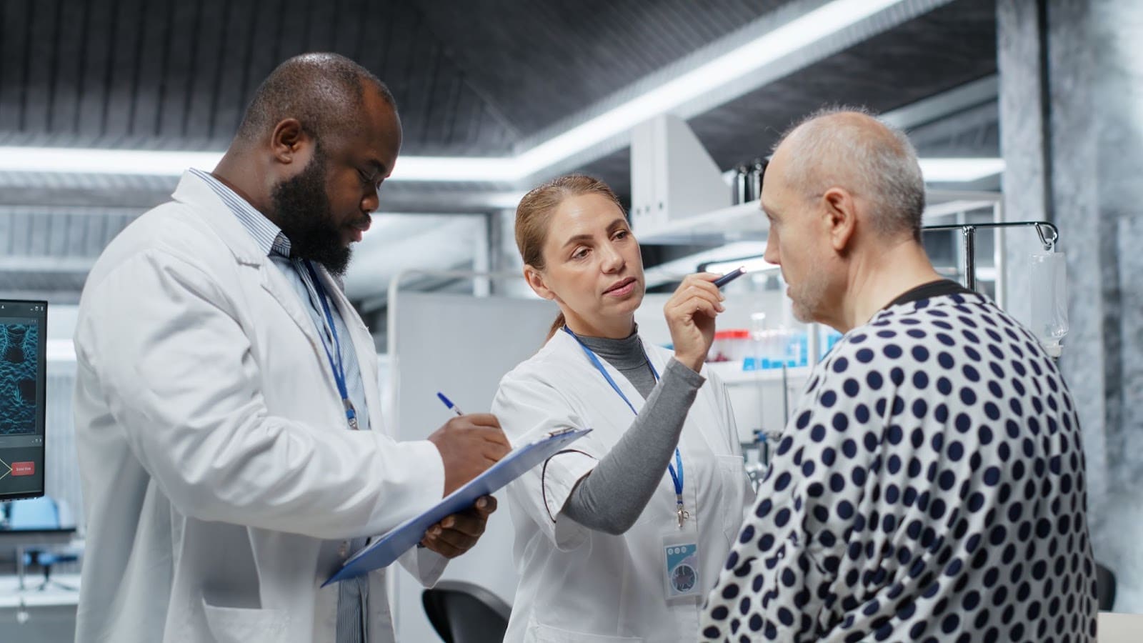 clinical research professional monitoring patient data during a clinical trial