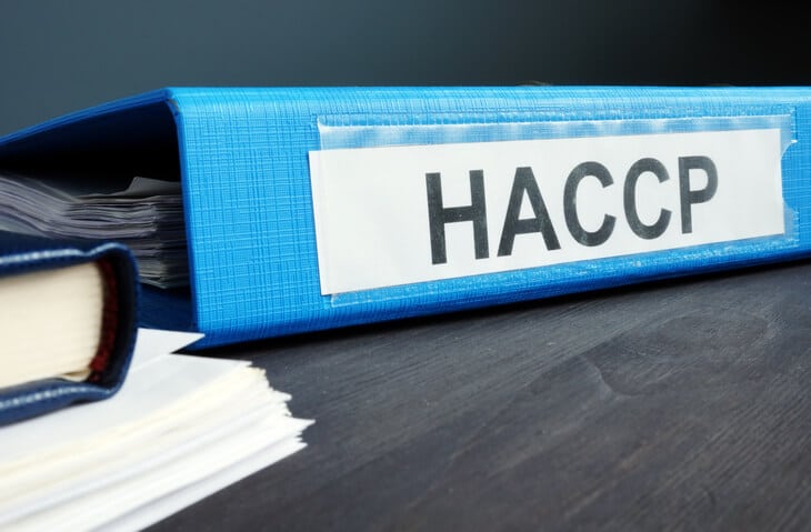 Food safety documentation and records organized for HACCP compliance audit