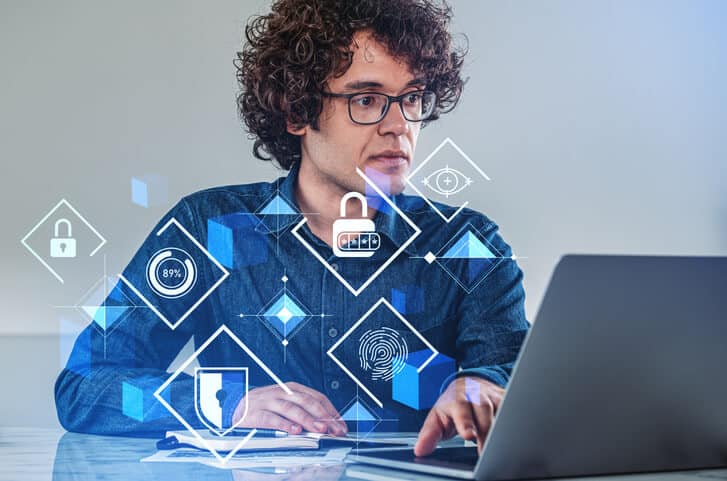 A student learning cybersecurity incident management and response procedures