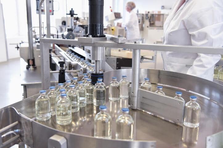 A pharmaceutical production line operating under validated conditions and compliance