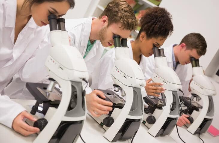 AAPS College students participating in practical laboratory training