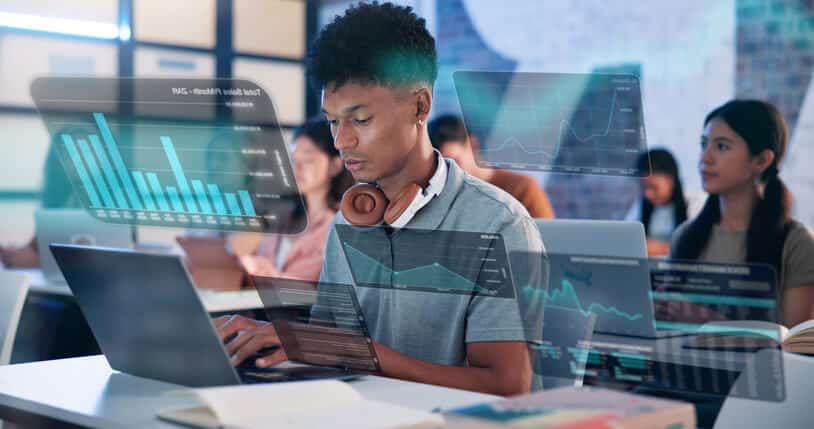 Students learning cybersecurity risk management concepts during classroom training