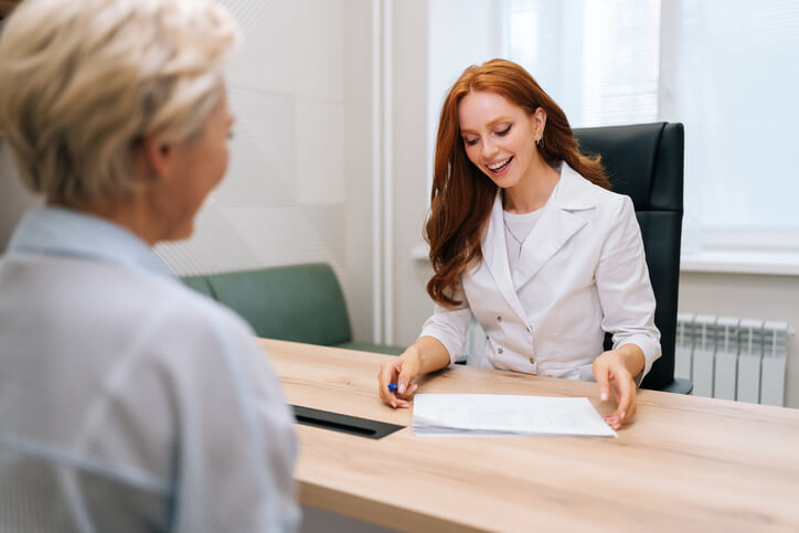 A PSW job interview taking place in a healthcare clinic